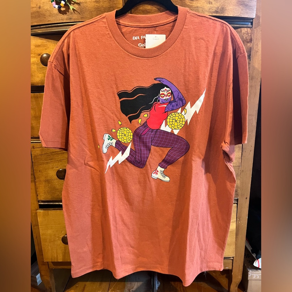 Urban Outfitters Golden Hour Dia Pacheco Short Sleeve Tee Orange Size XL NWT